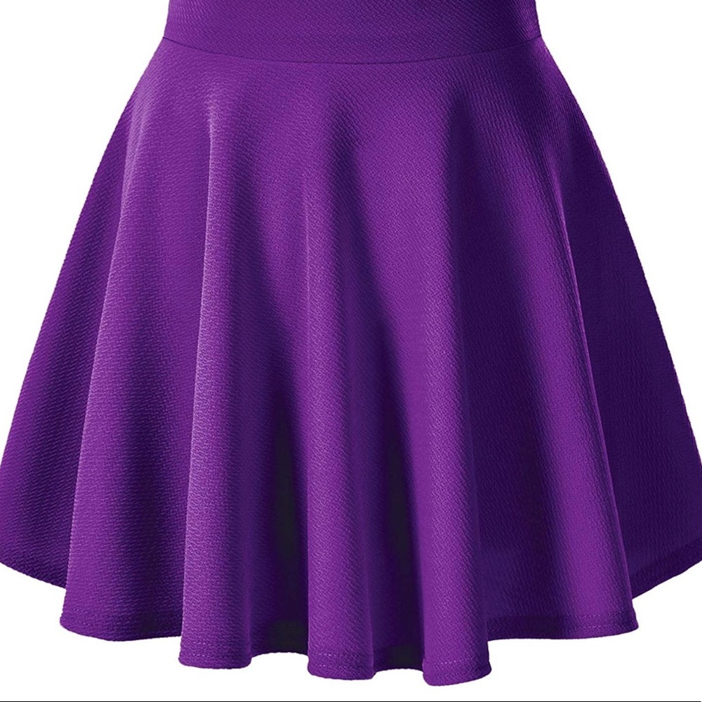 Stretchy Flared Casual Mini Skater Skirt